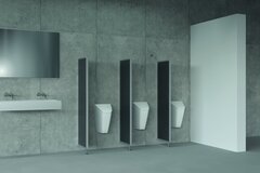 Trennwandsysteme Pissoir mit anthrazitfarbenen Trennwandsystemen